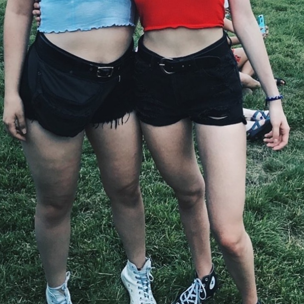 Black Denim Shorts